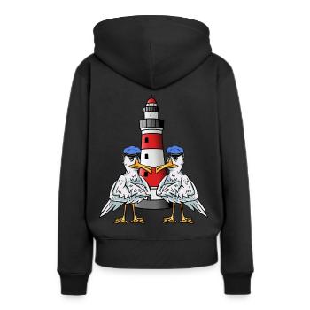 Mouettes maritimes Oiseaux de mer Phare Côte Oiseaux de mer - Sweat à capuche Premium bio Femme - noir - Dos - Julia (174cm)