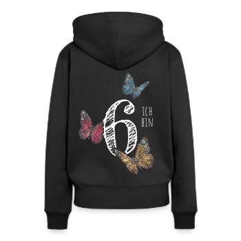 Sechster Geburtstag 6. Geburtstagshirt - Frauen Premium Bio Hoodie - Schwarz - Hinten - Julia (174cm)