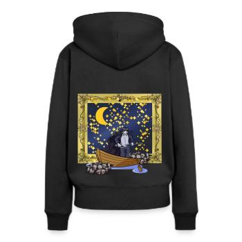 Starry Sky Fantasy Warrior Sword Fight Mort - Sweat à capuche Premium bio Femme - noir - Dos - Julia (174cm)