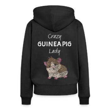 Guinea Pig Lady Meerschweinchen Nagetier - Frauen Premium Bio Hoodie - Schwarz - Hinten - Julia (174cm)