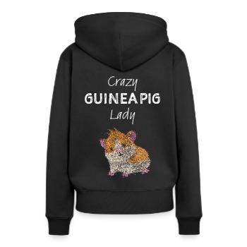 Guinea Pig Lady Meerschweinchen Haustier - Frauen Premium Bio Hoodie - Schwarz - Hinten - Julia (174cm)