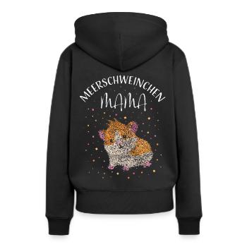 Meerschweinchen Mama Mutter - Frauen Premium Bio Hoodie - Schwarz - Hinten - Julia (174cm)