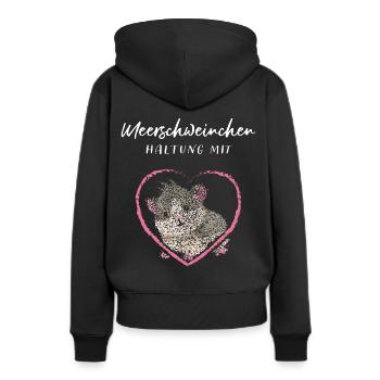Meerschweinchen Meerschwein Haltung - Frauen Premium Bio Hoodie - Schwarz - Hinten - Julia (174cm)