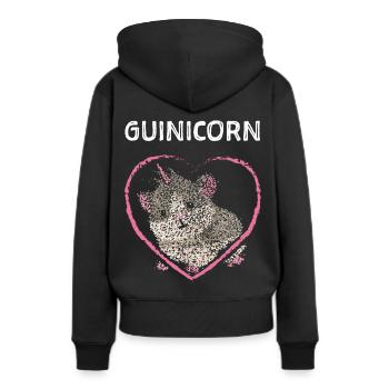 Guinicorn Licorne Cochon d’Inde Rongeur - Sweat à capuche Premium bio Femme - noir - Dos - Julia (174cm)