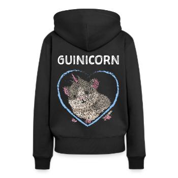 Guinicorn Licorne Cochon d’Inde Rongeur - Sweat à capuche Premium bio Femme - noir - Dos - Julia (174cm)