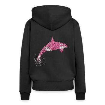 Killerwal Killerwale Mörderwal Orka - Frauen Premium Bio Hoodie - Schwarz - Hinten - Julia (174cm)