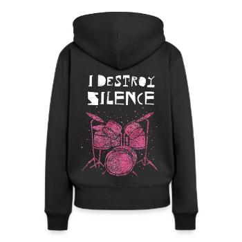 Batteur Batteur Batteur - Sweat à capuche Premium bio Femme - noir - Dos - Julia (174cm)