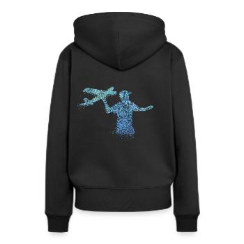 Modèle d’avion RC Modèle d’avion Modéliste - Sweat à capuche Premium bio Femme - noir - Dos - Julia (174cm)