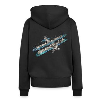 Biplan Avion Modèle De Vol - Sweat à capuche Premium bio Femme - noir - Dos - Julia (174cm)