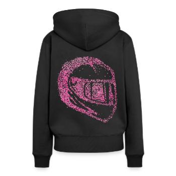Motorrad Motorradfahrerin Motorradhelm - Frauen Premium Bio Hoodie - Schwarz - Hinten - Julia (174cm)