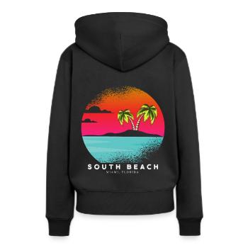 Miami Florida South Beach Sommerurlaub - Frauen Premium Bio Hoodie - Schwarz - Hinten - Julia (174cm)