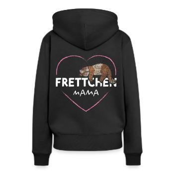 Frettchen Fischoffer Mama Muttertag - Frauen Premium Bio Hoodie - Schwarz - Hinten - Julia (174cm)