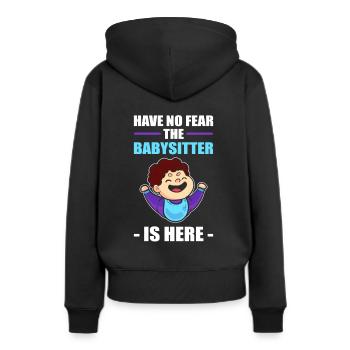 Babysitter Aufpasser Babysitten Babyfüße Hüten Erz - Frauen Premium Bio Hoodie - Schwarz - Hinten - Julia (174cm)