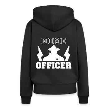 Sheriff Home Officer Sheriffstern Pistolen - Frauen Premium Bio Hoodie - Schwarz - Hinten - Julia (174cm)
