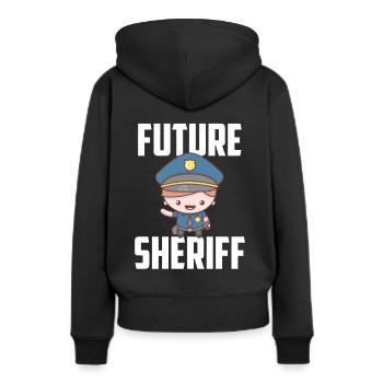 Futur shérif avec Junior Sheriffstern - Sweat à capuche Premium bio Femme - noir - Dos - Julia (174cm)