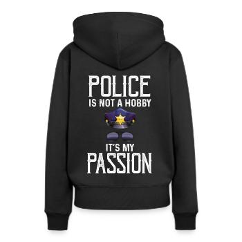 Insigne de shérif de la passion de la police - Sweat à capuche Premium bio Femme - noir - Dos - Julia (174cm)