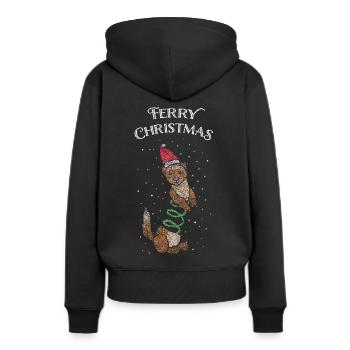 Ferry Noël Furet Noël - Sweat à capuche Premium bio Femme - noir - Dos - Julia (174cm)