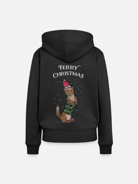 Ferry Christmas Frettchen Weihnachten - Frauen Premium Bio Hoodie - Schwarz