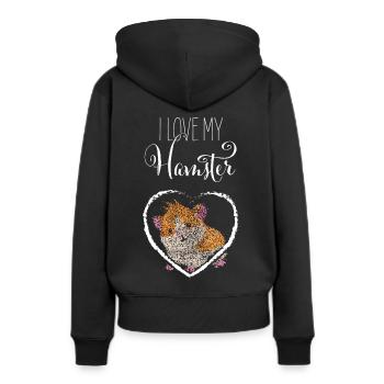 Hamster amoureux Hamster - Sweat à capuche Premium bio Femme - noir - Dos - Julia (174cm)