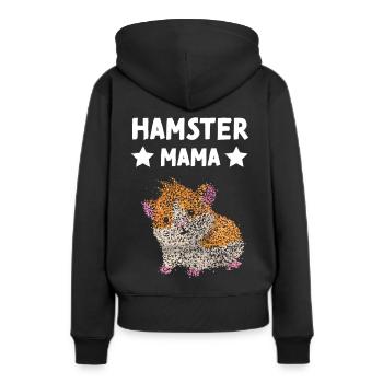 Hamster Mama Zwerghamster Goldhamster - Frauen Premium Bio Hoodie - Schwarz - Hinten - Julia (174cm)