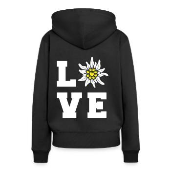 Edelweiss LOVE Alpes Alpes-Edelweiss Randonnée - Sweat à capuche Premium bio Femme - noir - Dos - Julia (174cm)