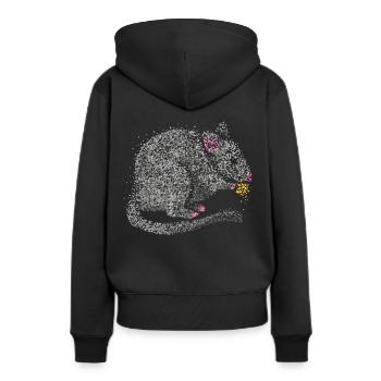 Rats Rats Rat domestique Rat errant Éleveur de rats - Sweat à capuche Premium bio Femme - noir - Dos - Julia (174cm)