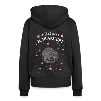 Schlafshirt Ratte Rattenbesitzer Rattenliebhaber - Frauen Premium Bio Hoodie - Schwarz - Hinten - Julia (174cm)