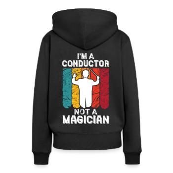 Chef d’orchestre Magicien Orchestre Musiciens - Sweat à capuche Premium bio Femme - noir - Dos - Julia (174cm)