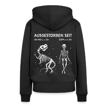 Kilma Umwelt Ausgestorben T-Rex Archäologie Dino - Frauen Premium Bio Hoodie - Schwarz - Hinten - Julia (174cm)