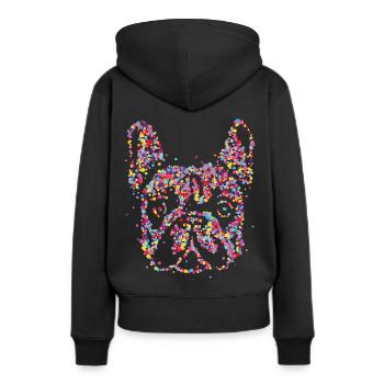 Français Bulldog Frechie Chien Maman - Sweat à capuche Premium bio Femme - noir - Dos - Julia (174cm)