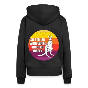 Känguru Retro Beuteltiere Australien - Frauen Premium Bio Hoodie - Schwarz - Hinten - Julia (174cm)