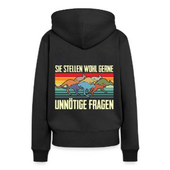 Känguru Unnötige Fragen Australien Retro Fauna - Frauen Premium Bio Hoodie - Schwarz - Hinten - Julia (174cm)