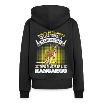 Känguru sei du selbst Australien Fauna - Frauen Premium Bio Hoodie - Schwarz - Hinten - Julia (174cm)