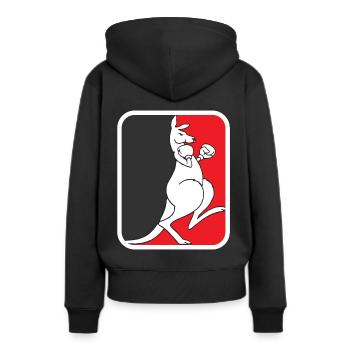 Känguru Boxen Australien Retro Fauna - Frauen Premium Bio Hoodie - Schwarz - Hinten - Julia (174cm)