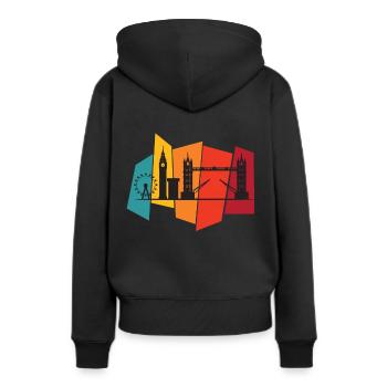 Big Ben Tower Bridge Westminster Londres Angleterre - Sweat à capuche Premium bio Femme - noir - Dos - Julia (174cm)