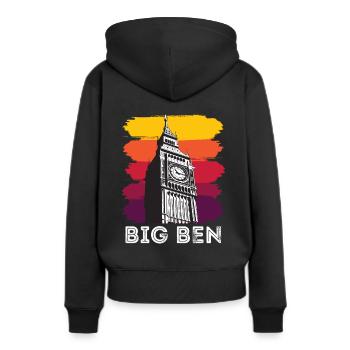 Big Ben London England UK Englisch - Frauen Premium Bio Hoodie - Schwarz - Hinten - Julia (174cm)