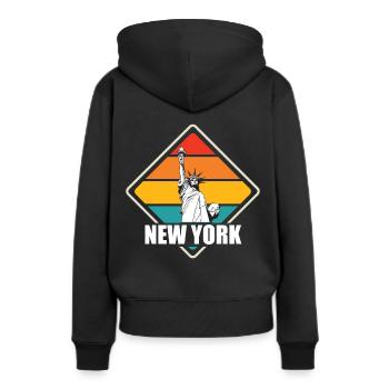 New York Freiheitsstatue Big Apple NYC Liberty - Frauen Premium Bio Hoodie - Schwarz - Hinten - Julia (174cm)