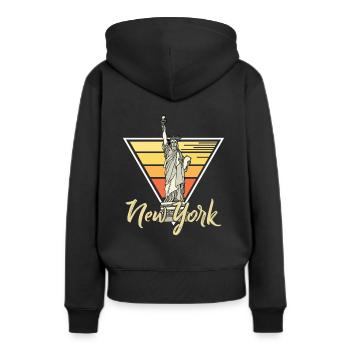 Freiheitsstatue Liberty Island New York Big Apple - Frauen Premium Bio Hoodie - Schwarz - Hinten - Julia (174cm)
