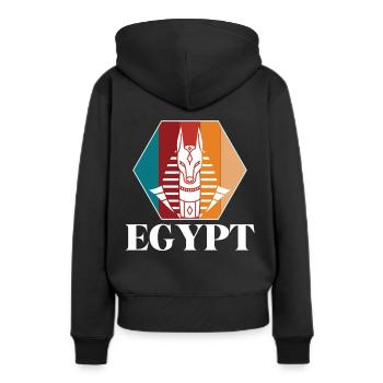 Anubis Egypte Sphinx Pyramide de Gizeh - Sweat à capuche Premium bio Femme - noir - Dos - Julia (174cm)