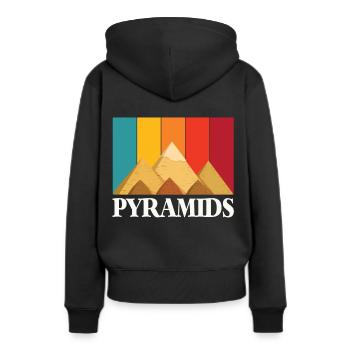 Pyramides Gizeh Egypte Rétro Sphinx - Sweat à capuche Premium bio Femme - noir - Dos - Julia (174cm)
