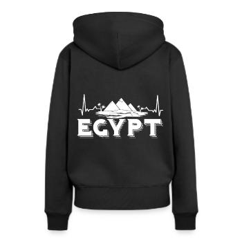 Egypte Pyramides Heartbeat Pharaon Sphinx - Sweat à capuche Premium bio Femme - noir - Dos - Julia (174cm)