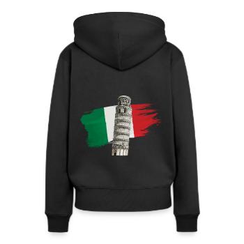Italie Tour penchée de Pise - Sweat à capuche Premium bio Femme - noir - Dos - Julia (174cm)