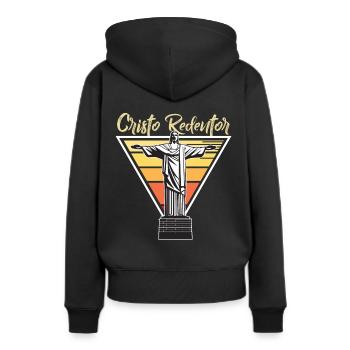 Cristo Redentor Brésil Rio Statue du Christ Rédempteur - Sweat à capuche Premium bio Femme - noir - Dos - Julia (174cm)