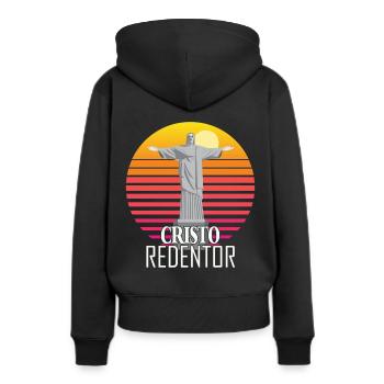 Cristo Redentor Statue du Christ Rédempteur Église de Rio - Sweat à capuche Premium bio Femme - noir - Dos - Julia (174cm)