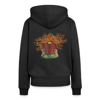 Book lovers Novel Read Bookworm Book fan - Women’s Premium Organic Hoodie - black - Back - Julia (174cm)