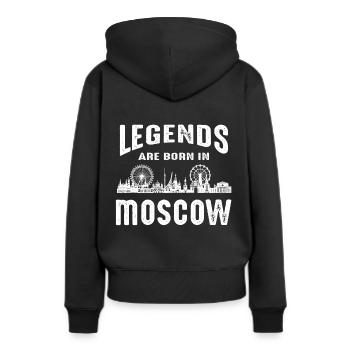 Moscou Légendes Russie Skyline - Sweat à capuche Premium bio Femme - noir - Dos - Julia (174cm)