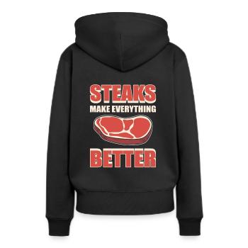 Grillades Grill BBQ Bière Viande Grillmeister Grillf - Sweat à capuche Premium bio Femme - noir - Dos - Julia (174cm)