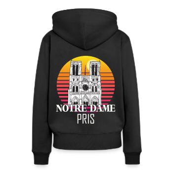 Cathédrale Notre-Dame de France à Paris - Sweat à capuche Premium bio Femme - noir - Dos - Julia (174cm)