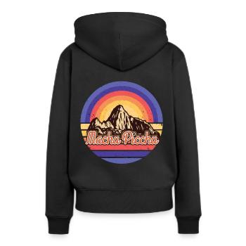 Machu Picchu Inka Peru Ruinenstadt - Frauen Premium Bio Hoodie - Schwarz - Hinten - Julia (174cm)