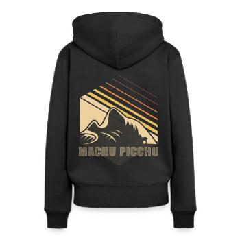 Machu Picchu Andes Pérou Vallée Inca - Sweat à capuche Premium bio Femme - noir - Dos - Julia (174cm)